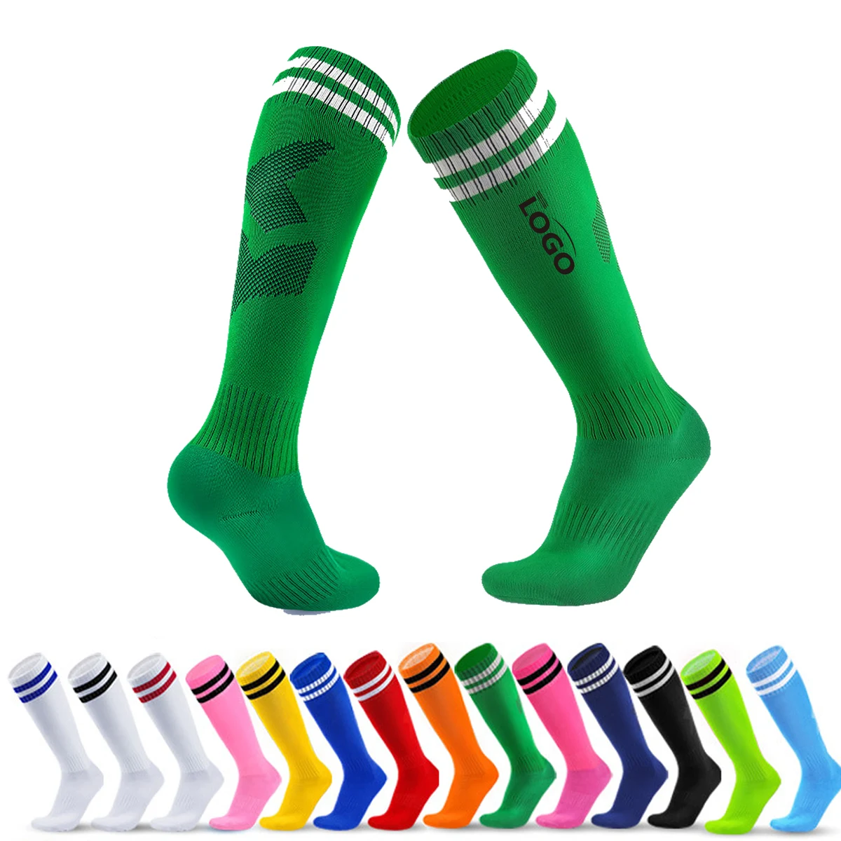 Striped Knee High Tube Soccer Socks 1
