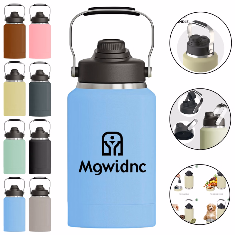 64oz Double Wall Stainless Steel Insulated Water Bottle with Pet Bowl
