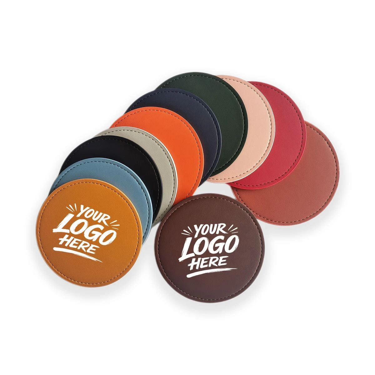 4in PU Leather Drink Coaster Non Slip Table Mat 1