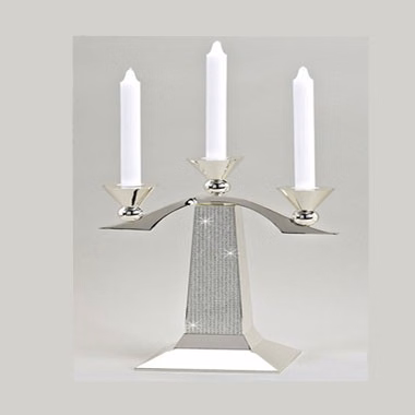 Glitter Finished 3 Candle Holder Stand