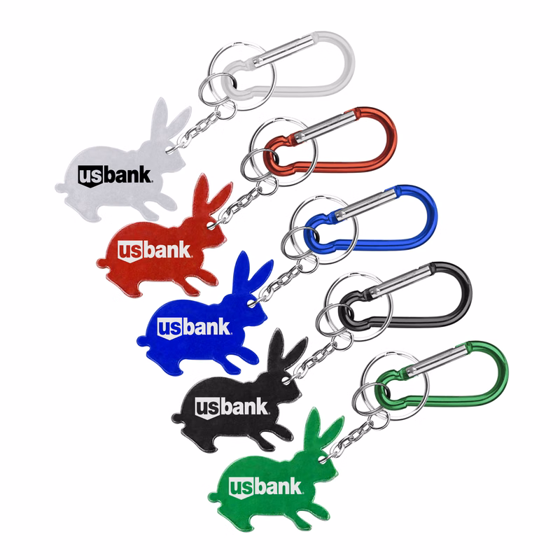 Rabbit Shape Bottle Opener with Key Chain & Carabiner