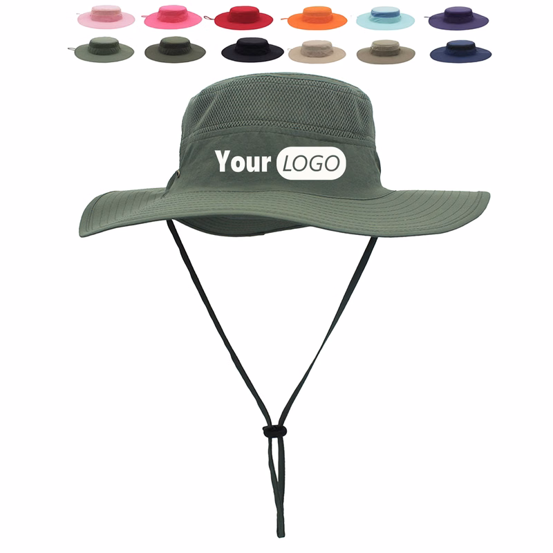 Wide-brimmed Mesh Bucket Hat