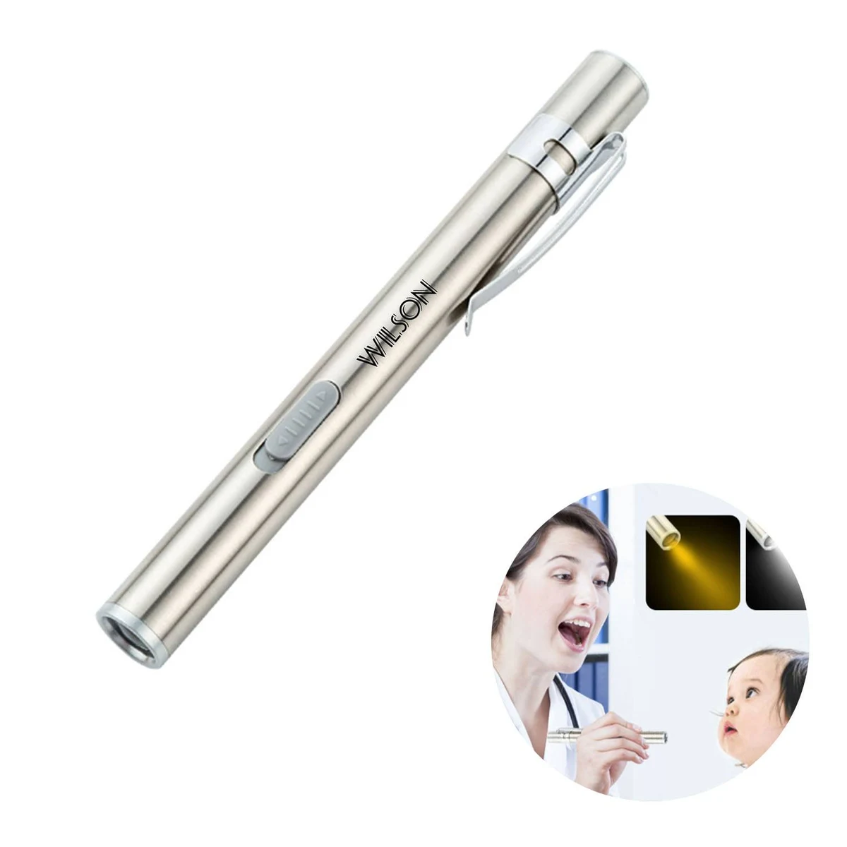 Mini rechargeable stainless steel flashlight 1