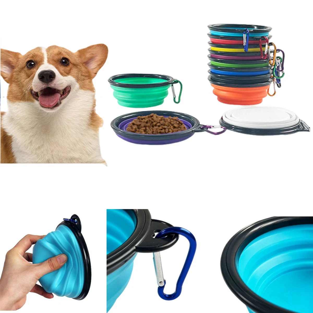 12oz Folding Silicone Pet Bowl 1