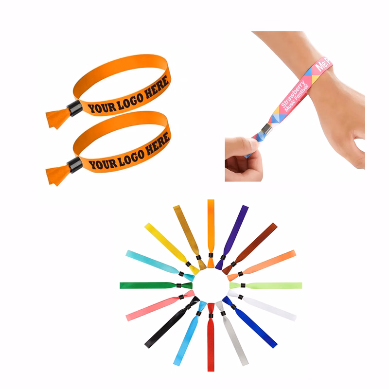 Custom Disposable Wristband Bracelet Terylene MOQ 100pcs