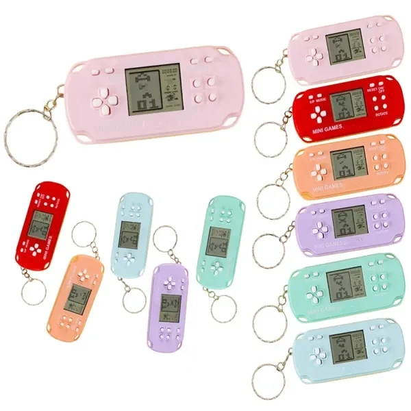 Custom Licensed Handheld Video Game Keychain 1.37 x 0.59 — Portable Arcade Game 1