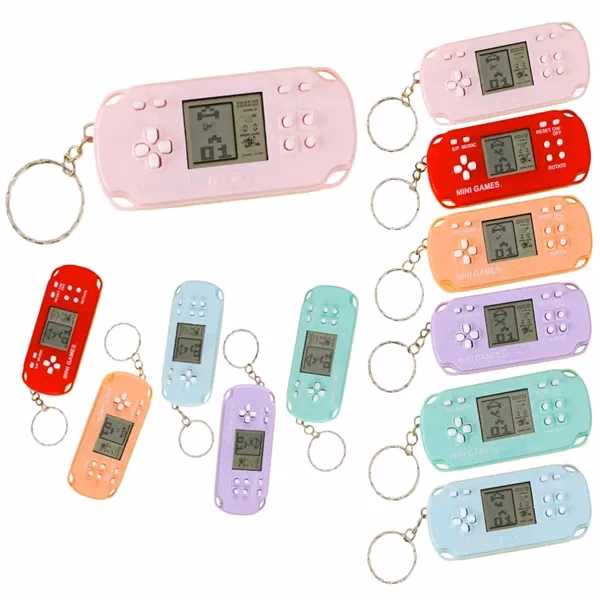 Custom Licensed Handheld Video Game Keychain 1.37 x 0.59 — Portable Arcade Game