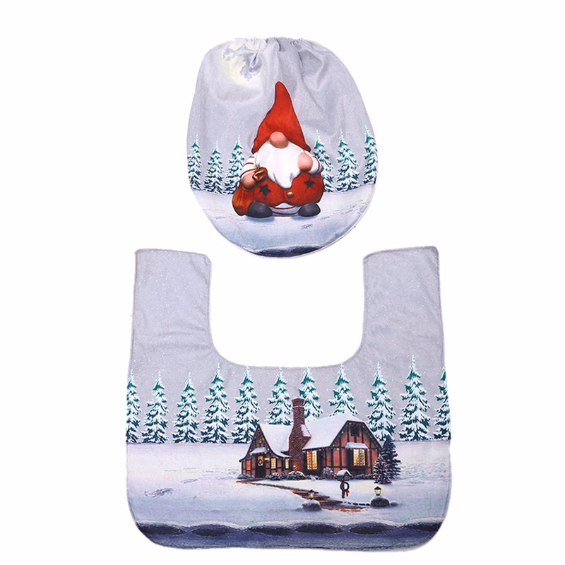 Christmas Rudolph Doll Toilet Seat Cover Set