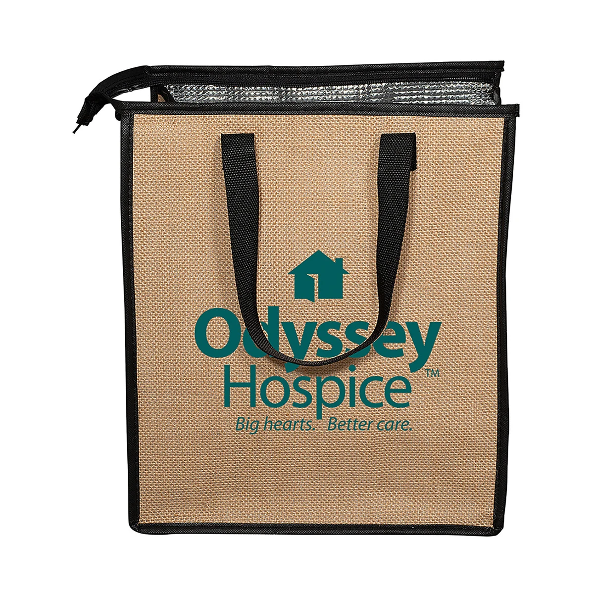 Jute Lunch Cooler Tote Bag 1