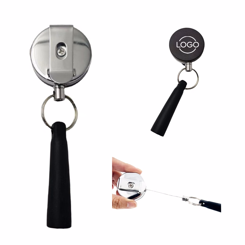 Retractable Pull Pen Holder Keychain