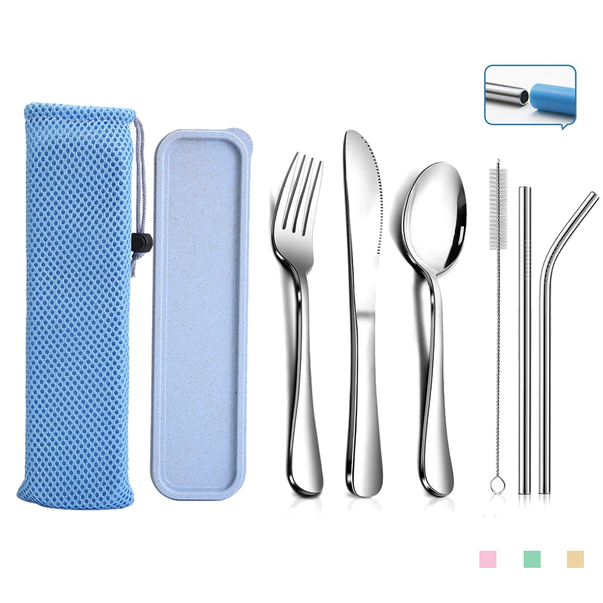 6Pcs Stainless Steel Portable Tableware 1