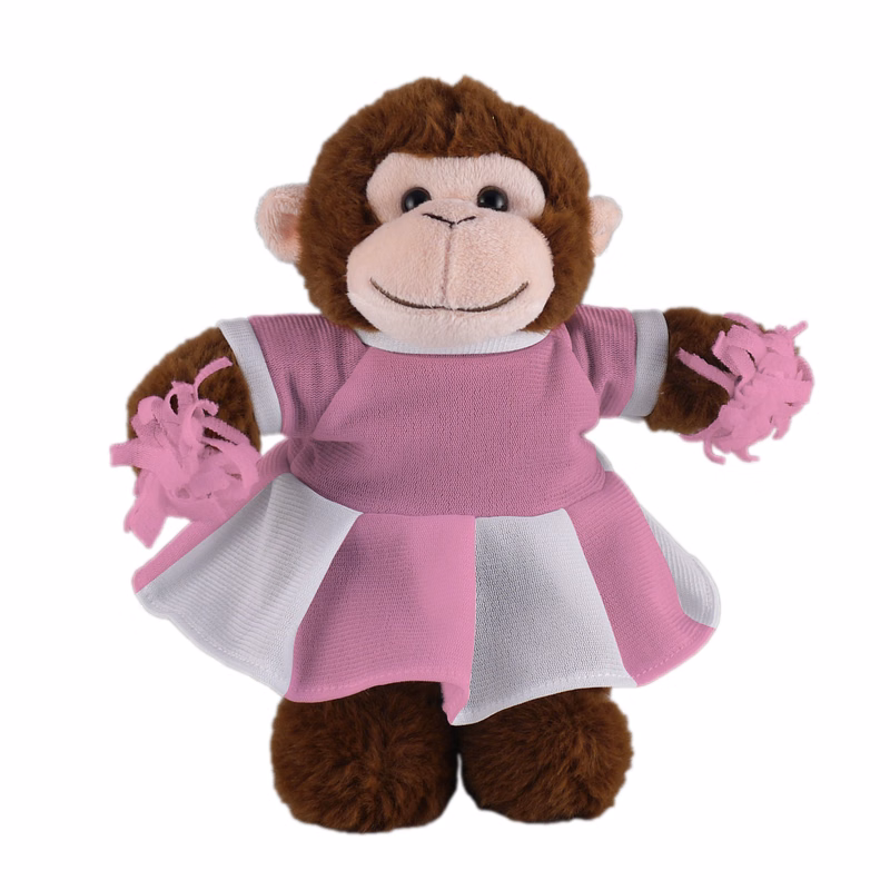 Soft Plush Stuffed Monkey with Cheerleader Outfit