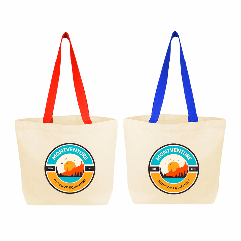 Color Handles Cotton Open Tote