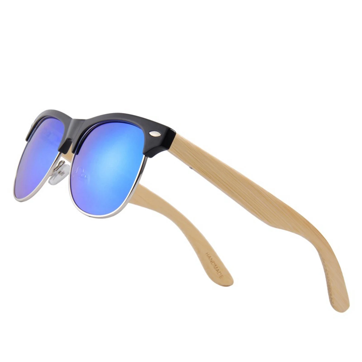 Half Frame Wooden Polarized Sunglasses 1