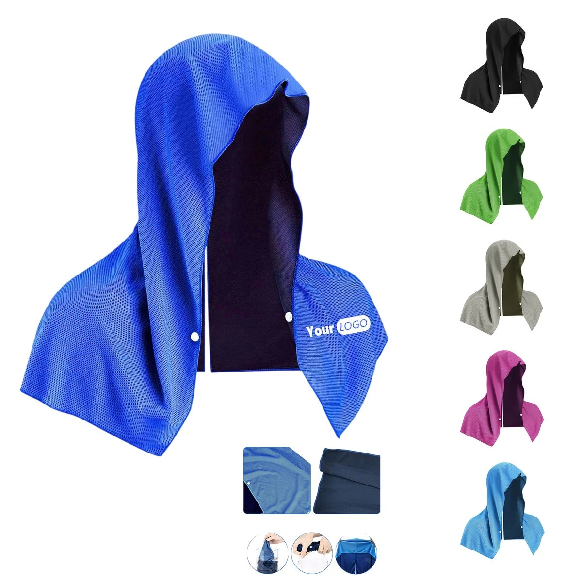 Breathable Hooded Cooling Towel Cap 1