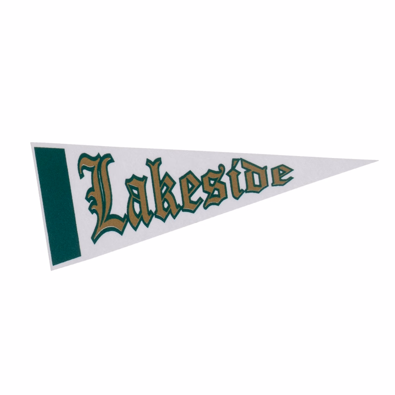 4" x 10" White Felt Pennant, Printed Strip