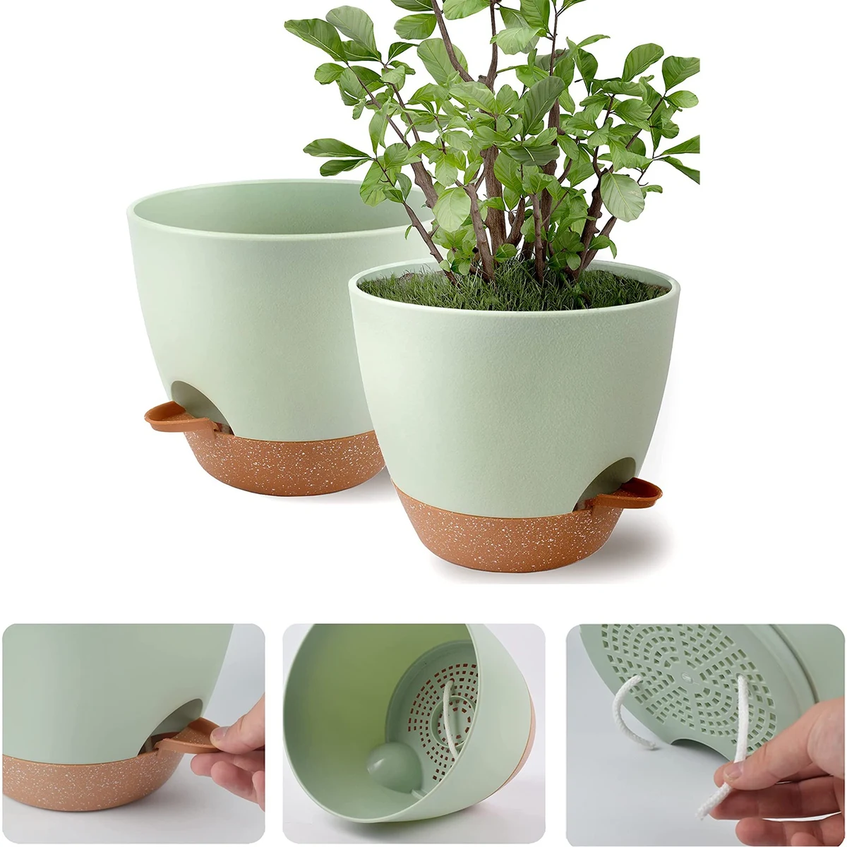 9 Inch Self Watering Flower Pot 1