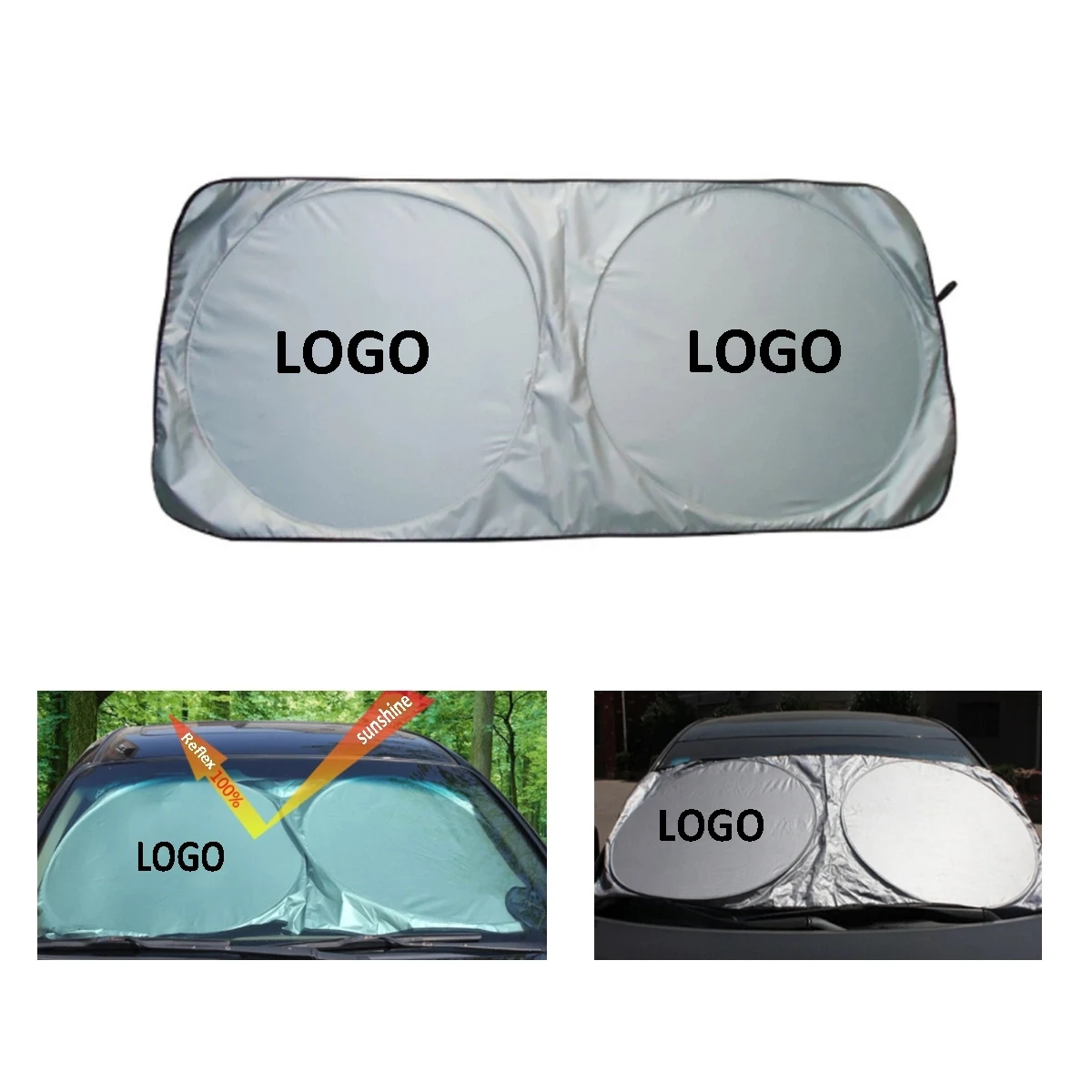 Silver Cloth Car Sunshade 1