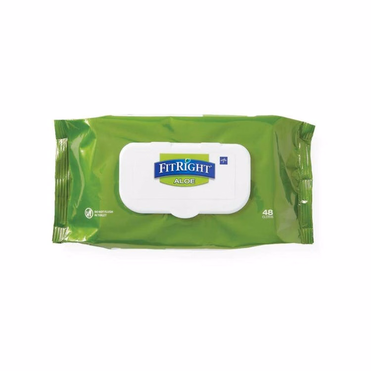 FitRight Aleo Personal Cleansing Wipes - 48 per Pack 8" x 10"