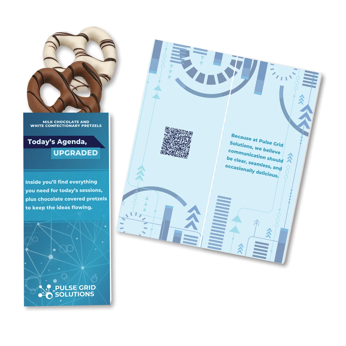 Full-Color Custom Sweeter Cards with Chocolate Dipped Pretzels 1