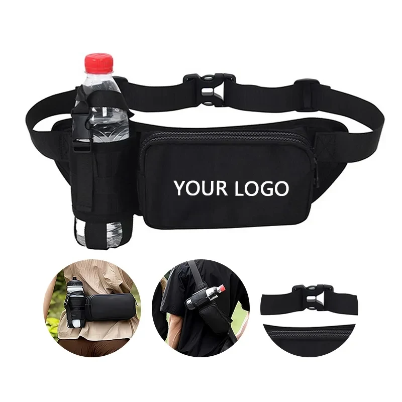 Outdoor Waist Bag with Bottle Holder Oxford Fabric 1