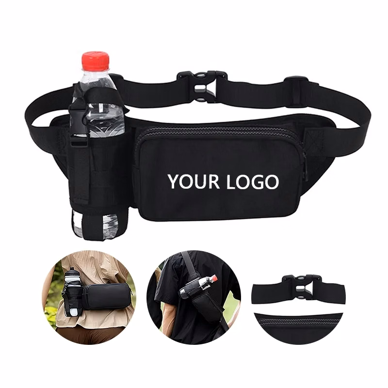 Outdoor Waist Bag with Bottle Holder Oxford Fabric