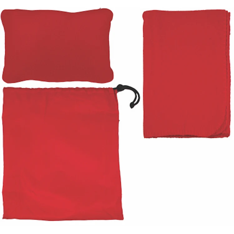 Fleece Blanket/Pillow All-in-1 Travel Set w/Nylon Bag 1