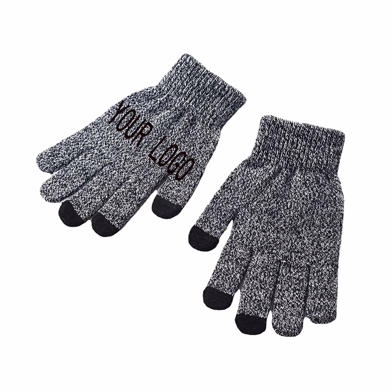 Knit touch screen gloves with thickened and fluffed thread