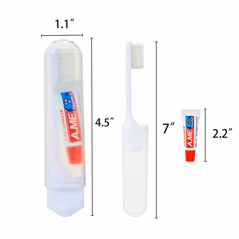 Portable Travel Disposable Folding Toothbrush With Toothpaste