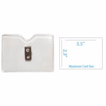 3.81" W x 2.75" H - Horizontal Clear Vinyl Badge Holder (Blank)