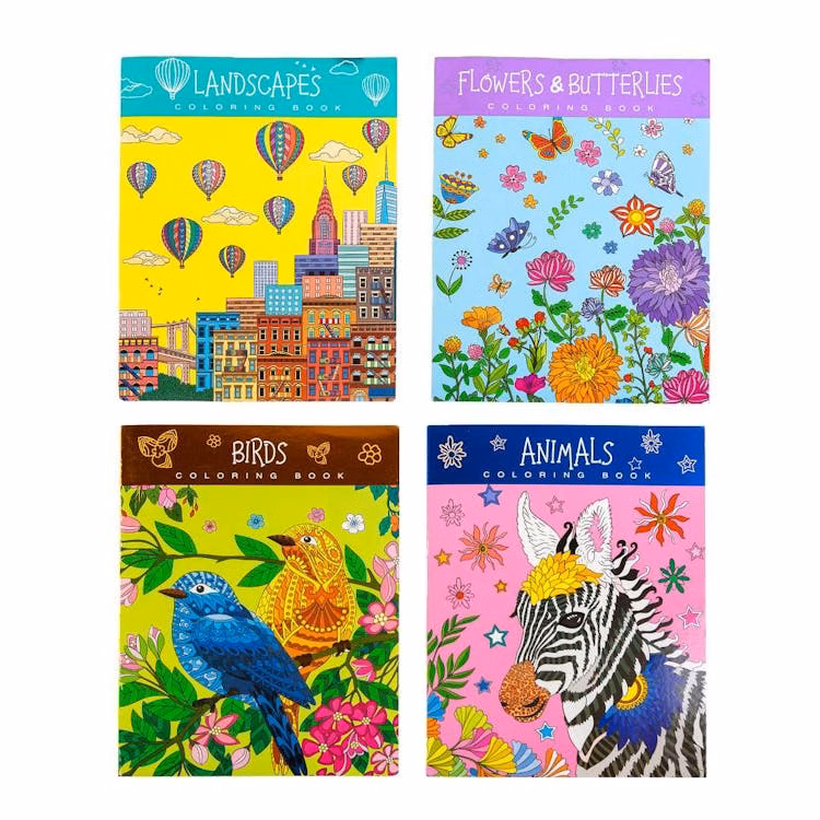 Adult Coloring Books - 4 Assorted