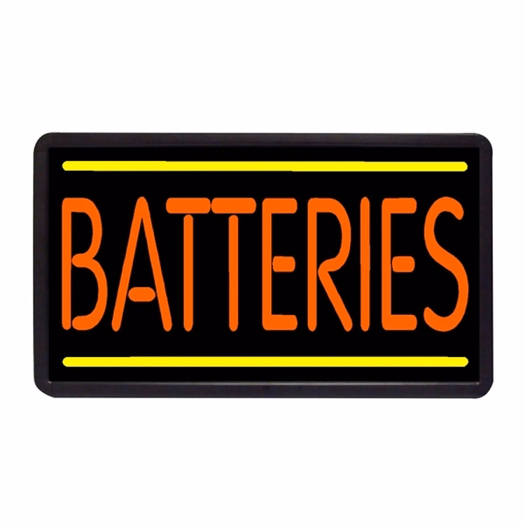 Batteries 13" x 24" Simulated Neon Sign
