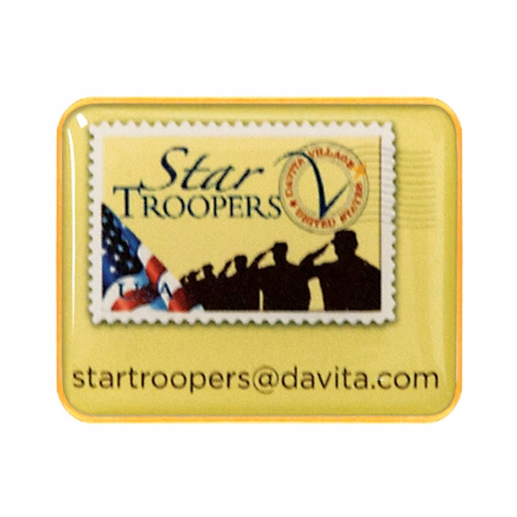 Express Vibraprint 1 1/4" X 1" Rectangle Lapel Pin With Rounded Corners