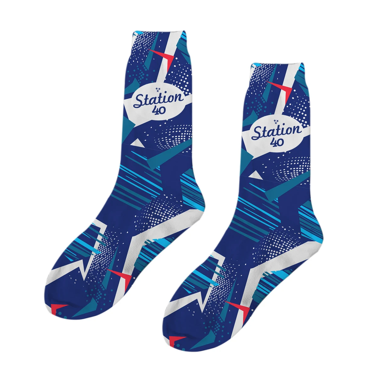 Full Color Athletic Crew 8 Inch high Socks 1
