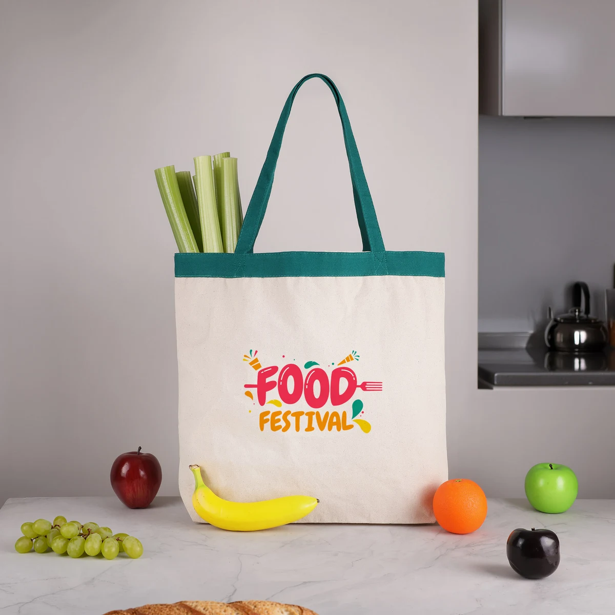 12 oz Cotton Canvas Tote Bag: 17.5" W x 16" H 1