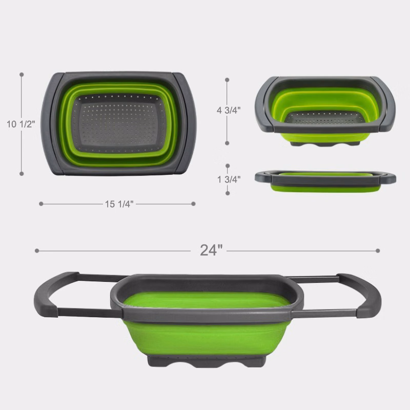 Collapsible Colander w/ Adjustable Arm Over the Sink