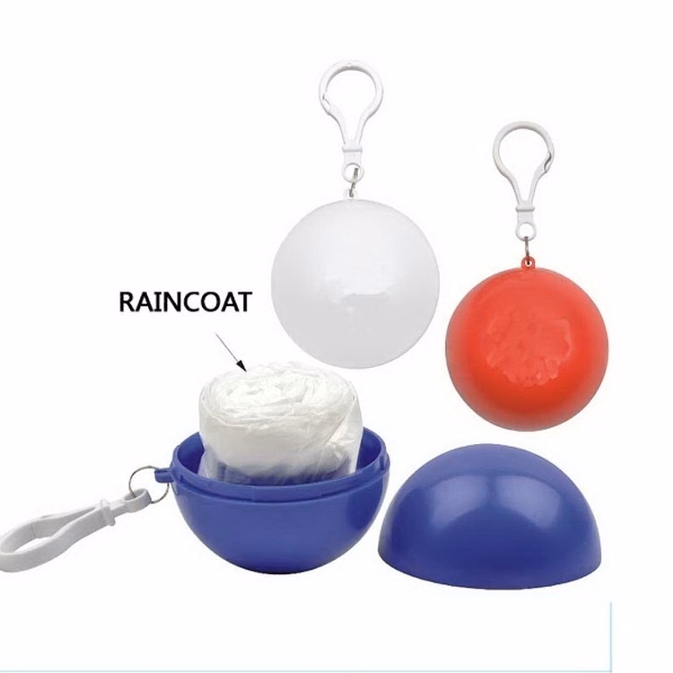 Portable Promotional Logo Printed Raincoat In Ball