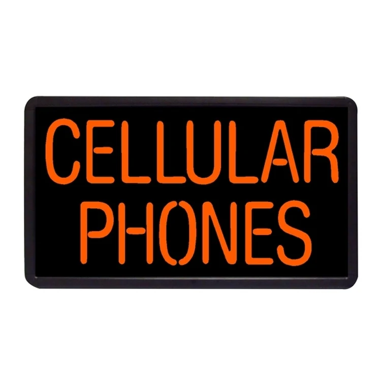 Cell Phones 13" x 24" Simulated Neon Sign 1