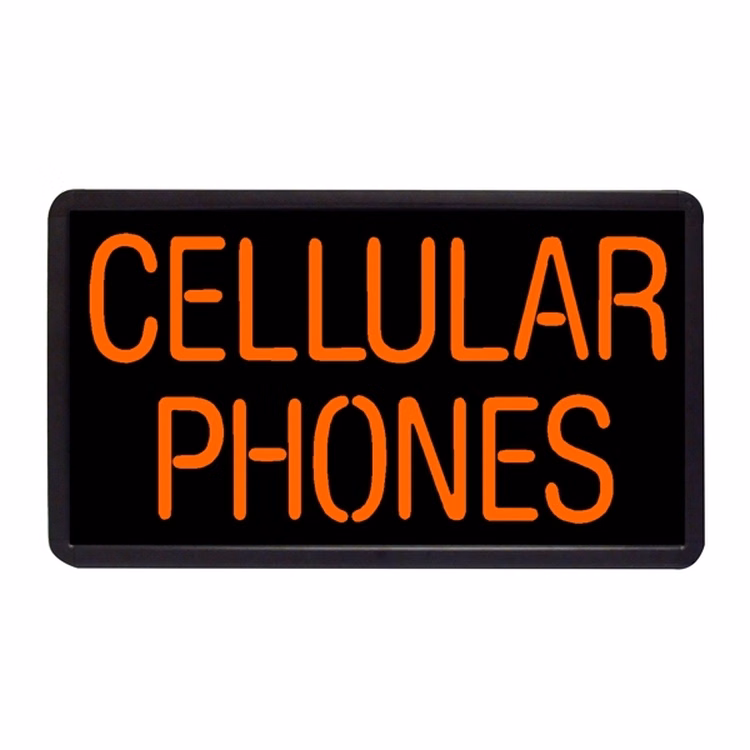 Cell Phones 13" x 24" Simulated Neon Sign