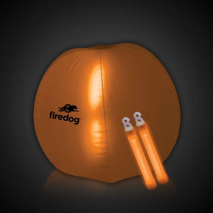Translucent Orange 24" Inflatable Beach Ball with Glow Stick 1