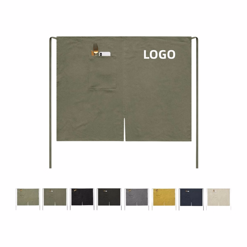 Cotton-Linen Softening Apron With Lacing