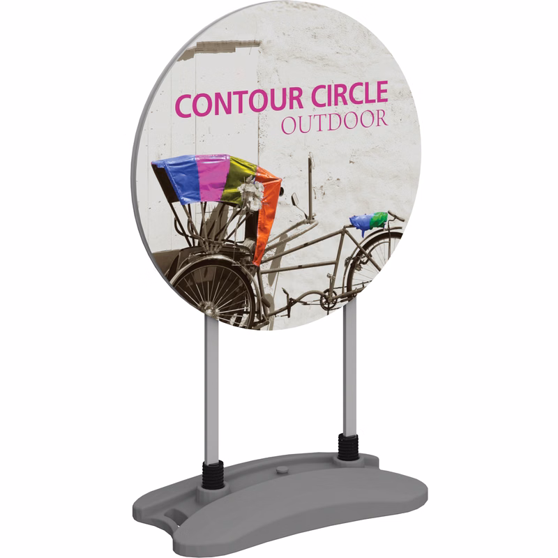 Contour Single-Sided Outdoor Sign Circle w/Fillable Base