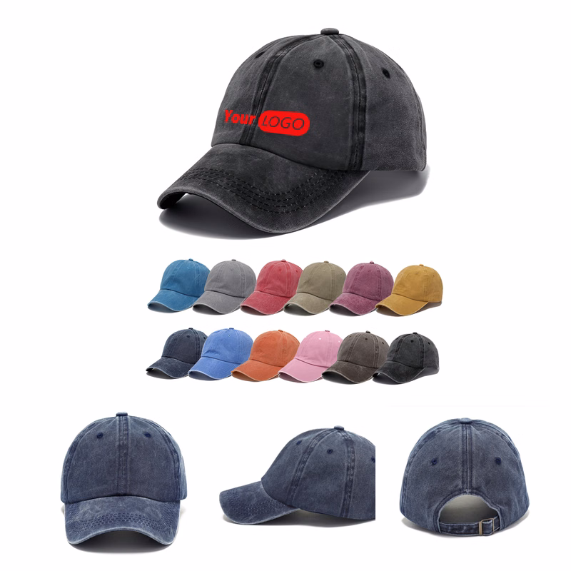 MOQ50 Personalized Washed Baseball Cap For Outdoor Use