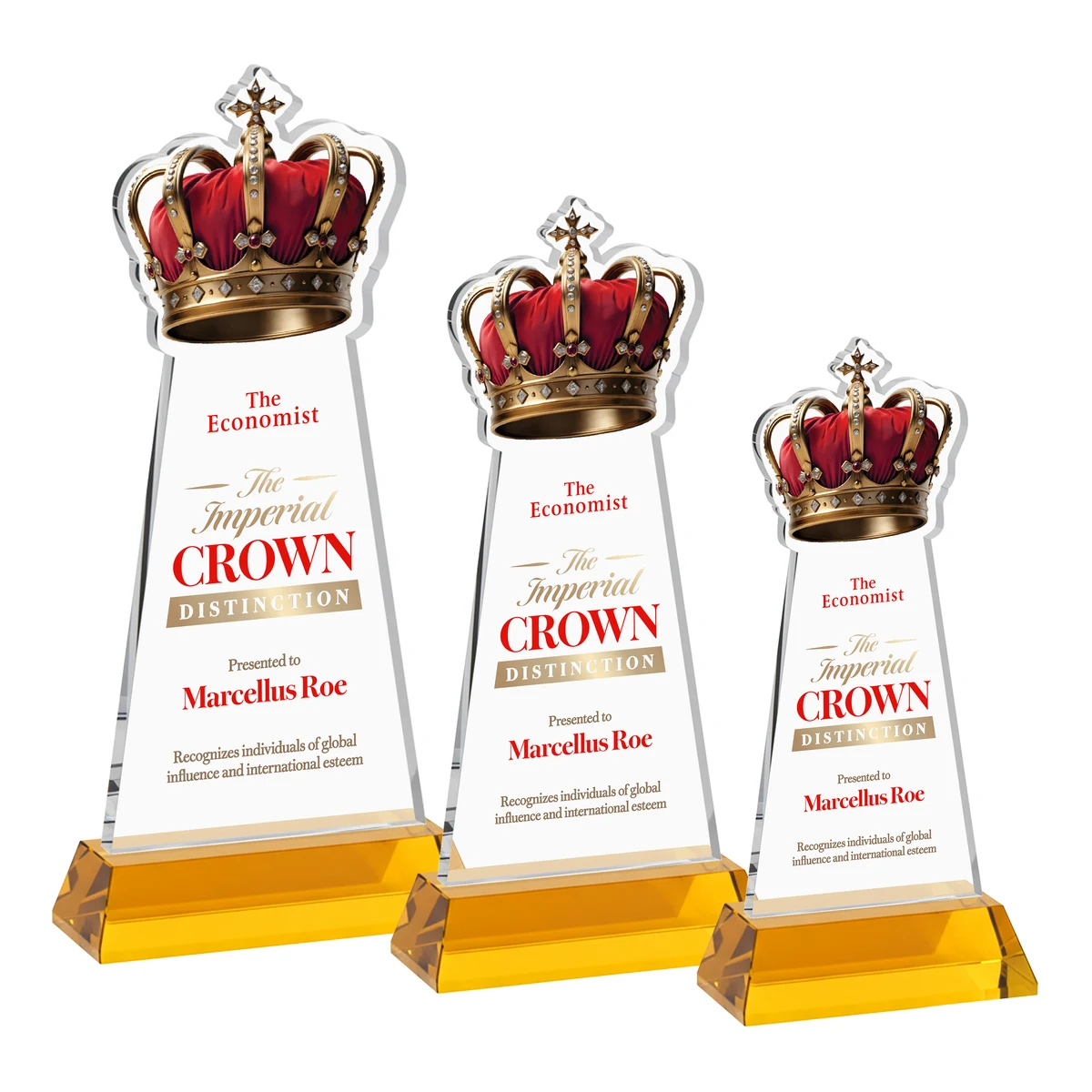 Crown VividPrint™ Award on Hartford Base - Amber 1