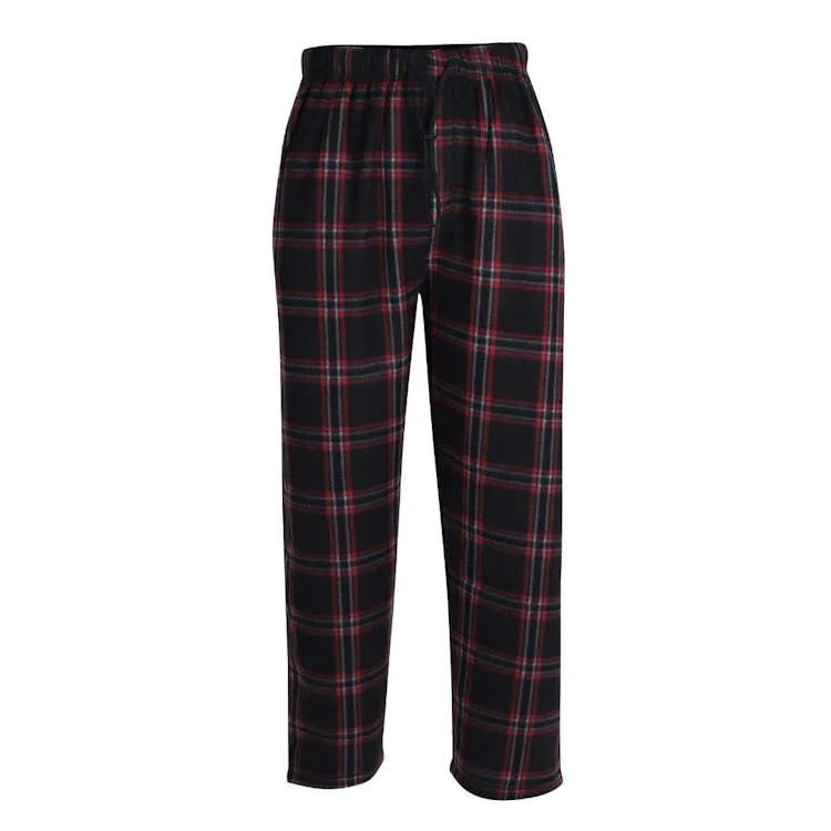 Men's Polar Fleece Pajama Pants - Size S-2XL Black/Red 1