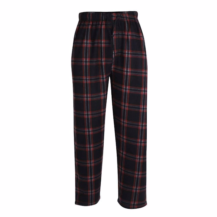 Men's Polar Fleece Pajama Pants - Size S-2XL Black/Red