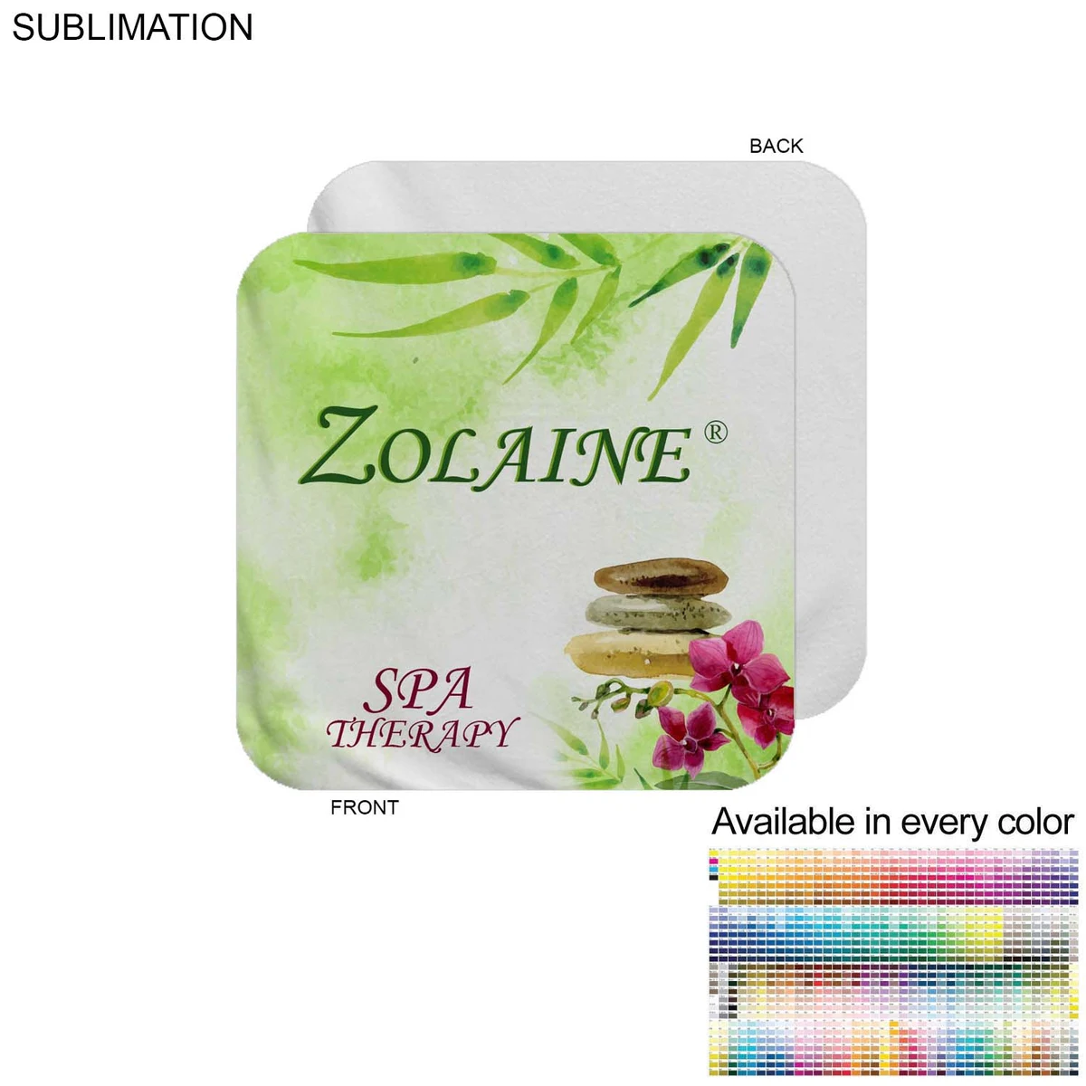 Plush and Soft Velour Terry Cotton Blend Face Cloth, 12x12, Sublimated Graphics Edge to Edge 1