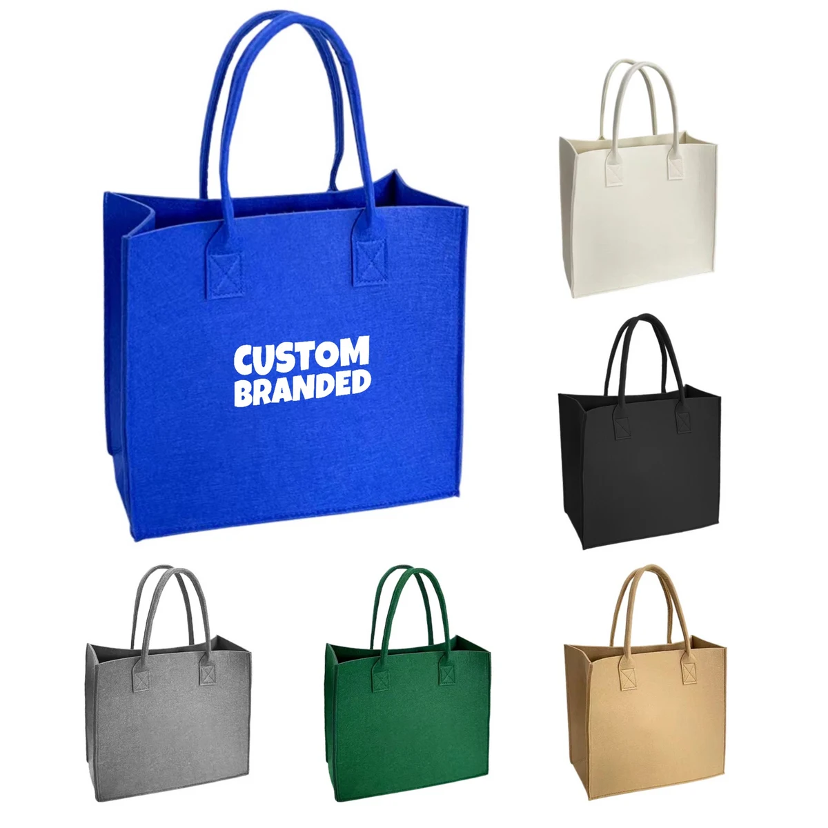 Custom Shopper Soft Felt Tote Bags 1
