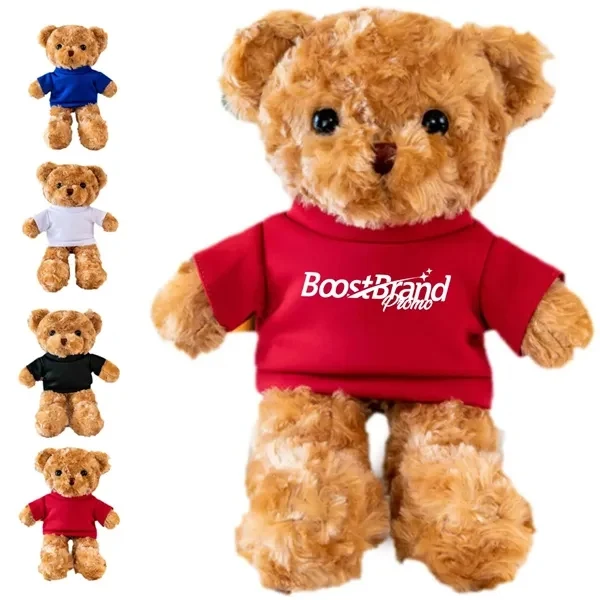 Custom 9.84 Inch Plush Teddy Bear with Canvas Apparel Shirt — Care Brand Giveaway 1