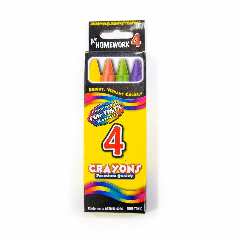 Crayons - 4 Pack Assorted Colors